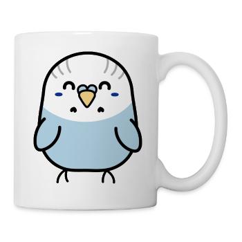 Wellensittich blau männlich kawaii Haustier Vogel - Tasse - Weiß - Rechts