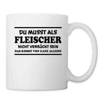 Fleischer Spruch Metzger Lustig Fleischer Geschenk - Tasse - Weiß - Rechts