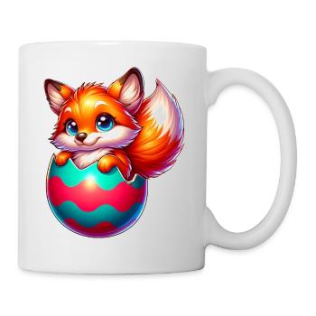 Hatching red fox from Easter egg - Mug - white - Right