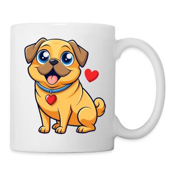 Affectionate Puggle Digital Art - Mug - white - Right