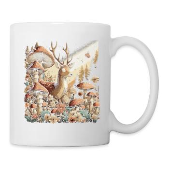 Cerf esthétique Cottagecore - Mug blanc - blanc - Droite