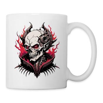 Crâne de démon // Démon crâne // Flammes FS0015 - Mug blanc - blanc - Droite