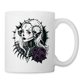 Gothic Girl Skull // Totenkopf Mädchen FS0017 - Tasse - Weiß - Rechts