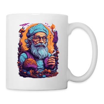 Lebendige Farben Wald Pilze Psychedelic Art - Tasse - Weiß - Rechts
