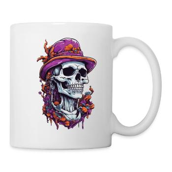 Skull Psychedelic Art Goa Trance Pilze - Tasse - Weiß - Rechts