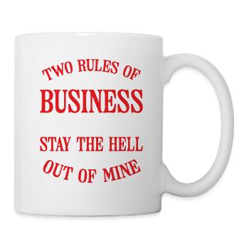 Deux règles d’affaires, faites attention à vos propres 38 - Mug blanc - blanc - Droite