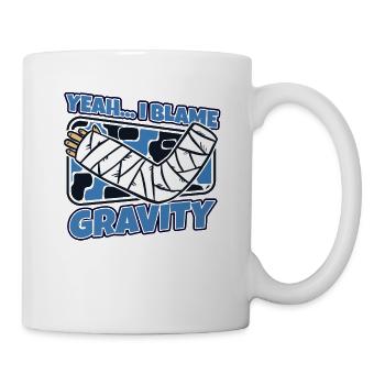 Je blâme la gravité Os cassé Os du doigt cassé - Mug blanc - blanc - Droite