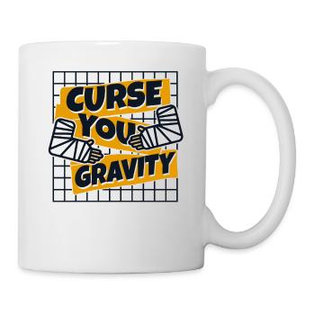 Curse You Gravity Broken Bone Broken Finger Bone - Mug - white - Right