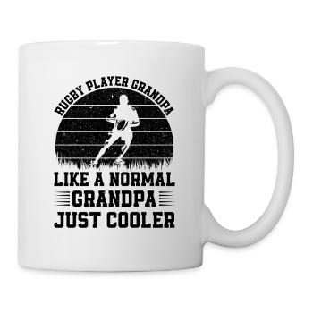 Rugby Player Grandpa like a normal Dad just cooler - Mug - white - Right