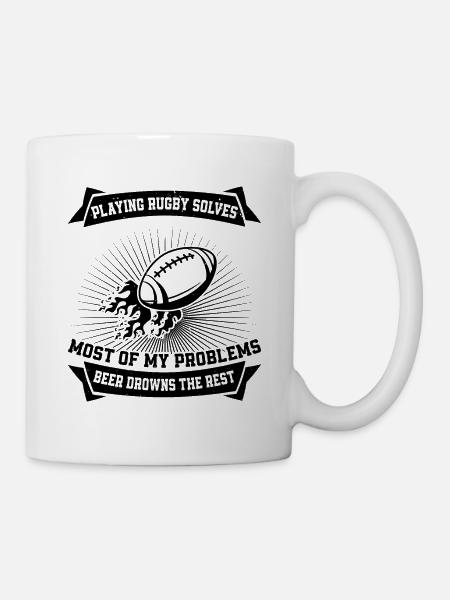 Citations De Rugby Drôles Jeu De Rugby De Joueur De Rugby - Mug blanc - blanc