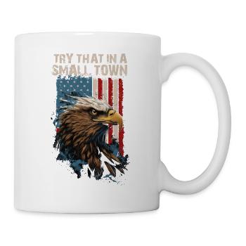 Kleinstadt Amerikanisch Retro Eagle Vintage - Tasse - Weiß - Rechts