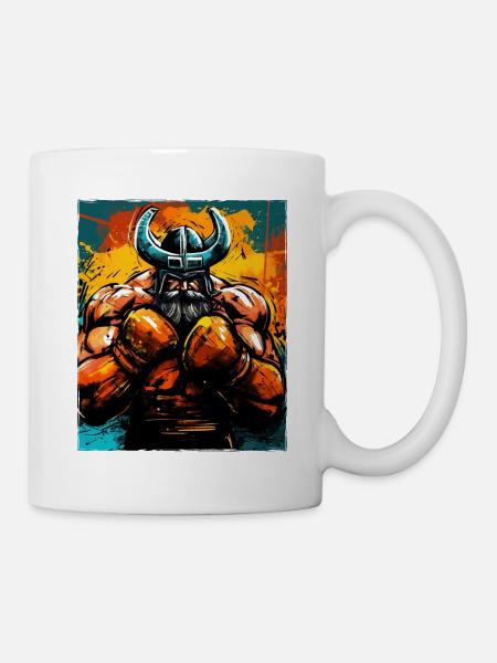 Wikinger Boxer Kämpfer Odin - Tasse - Weiß