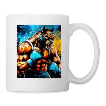 Wolf Boxer Kämpfer - Tasse - Weiß - Rechts