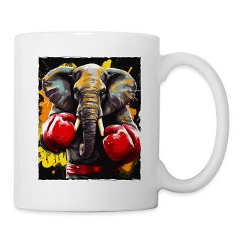 Elefant Boxer Kämpfer - Tasse - Weiß - Rechts