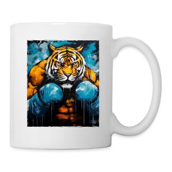 Tiger Boxer Kämpfer - Tasse - Weiß - Rechts