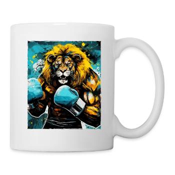 Löwe Boxer Kämpfer - Tasse - Weiß - Rechts