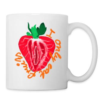 I only eat fruits - Tasse - Weiß - Rechts