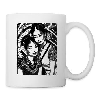 Journey Through Traditions: Woman Portrait Shirt - Mug - white - Right