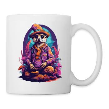 Lebendige Farben Musik Festival Wald Pilze - Tasse - Weiß - Rechts