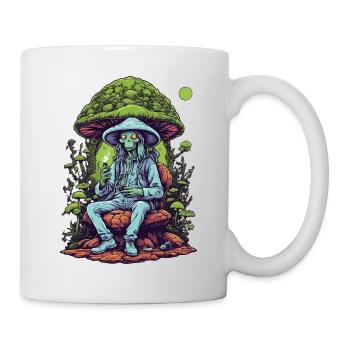 Lebendige Farben Musik Festival Wald Pilze - Tasse - Weiß - Rechts