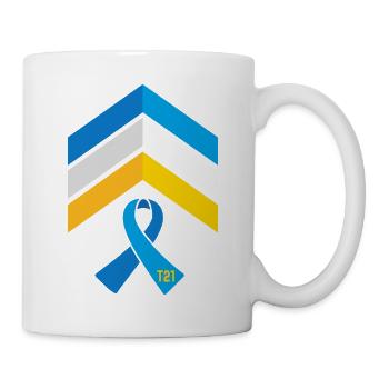 T21 Ribbon - Down Syndrome Awareness Month, Rock - Mug - white - Right