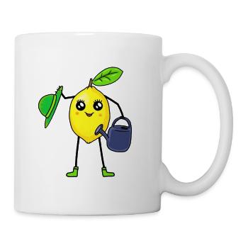 citron, fruits, fruits, jardinier, arrosoir, jardinage - Mug blanc - blanc - Droite