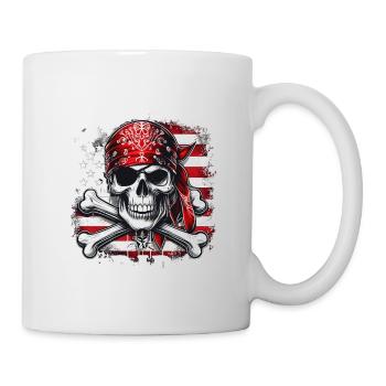 Pirate Dad Shirt Jolly Roger Crossbones Skull - Mug - white - Right