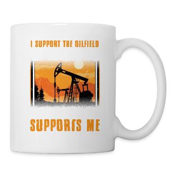 Je soutiens la plate-forme pétrolière de travailleur de champ pétrolifère - Mug blanc - blanc - Droite