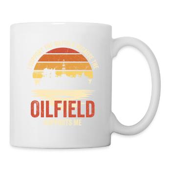 Je soutiens le travailleur de la plate-forme pétrolière des champs pétrolifères - Mug blanc - blanc - Droite