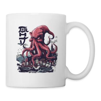 The octopus visits the city by the sea - Mug - white - Right