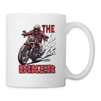 Le motard : le motard sur la route - Mug blanc - blanc - Droite