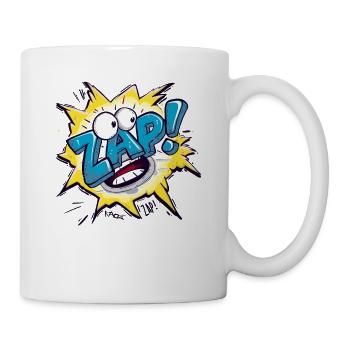 crash bang boom comic cartoon sounds zip zap - Mug - white - Right