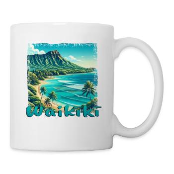 Waikiki Beach: Nature, Diving & Grunge Flair - Mug - white - Right