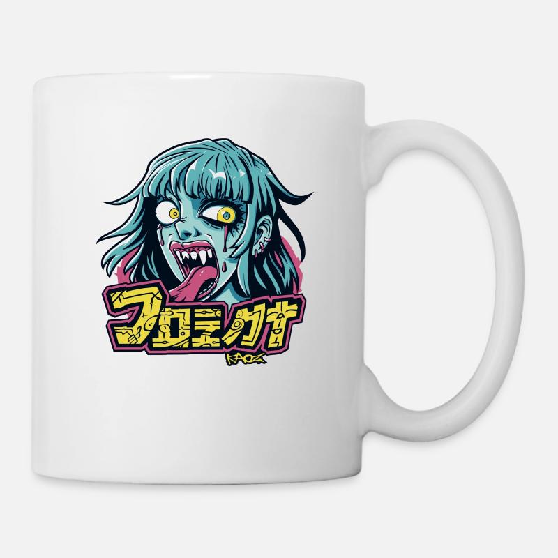 Anime Manga Horror Zombie Mädchen Kuss - Tasse - Weiß
