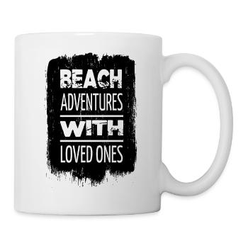 communication in families beach life gift idea - Tasse - Weiß - Rechts
