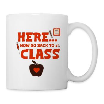 Ici... Retournez maintenant à la classe 2 - Mug blanc - blanc - Droite