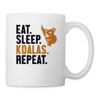 Eat Sleep Koalas Repeat Koalabear Eucalyptus - Mug - white - Right