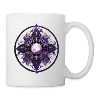Mond Mandala Design Ästhetisches Spirituelles - Tasse - Weiß - Rechts