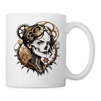Steampunk Skull // Skull Gear Woman FS0055 - Mug - white - Right