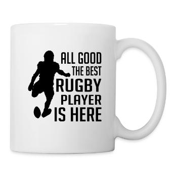 All good the best Rugby Player is here - Funny Rug - Tasse - Weiß - Rechts