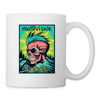 Berg Punk ist nicht tot: Totenkopf, Zombie-Punk - Tasse - Weiß - Rechts