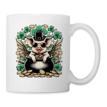 Glücksschwein Silvester Neujahr - Tasse - Weiß - Rechts