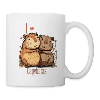 Capybara Animal amour eau brillance amour cadeau - Mug blanc - blanc - Droite