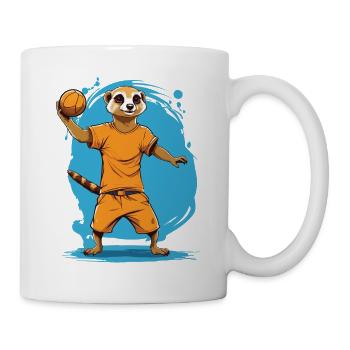 Joueur de handball Meerkat Esthétique Streetwear - Mug blanc - blanc - Droite