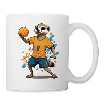 Meerkat Handball Player Streetwear Style - Mug - white - Right