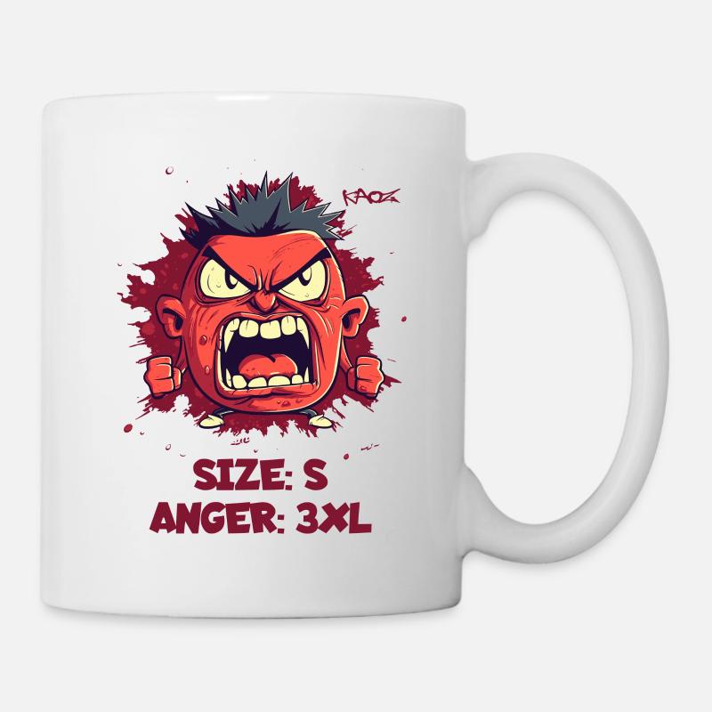 Größe S, Wut 3XL-Format: Wütender kleiner Kerl - Tasse - Weiß