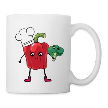 Peppers, Vegetables, Cook, Hobby Chef, Broccoli - Mug - white - Right