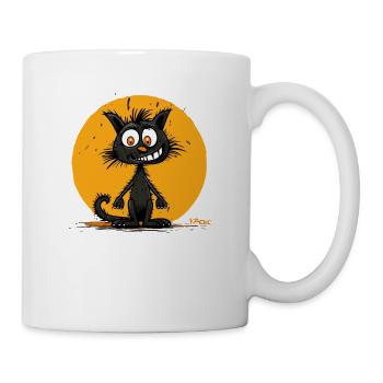 Chat de dessin animé drôle - Mug blanc - blanc - Droite