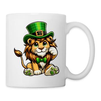 Cute Lion St. Patrick's Day Cartoon - Mug - white - Right