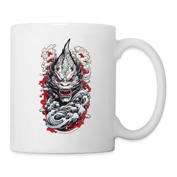 Seeungeheuer Ästhetik Yokai Oni Japan Vintage - Tasse - Weiß - Rechts